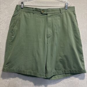 Peter Millar Pure Cotton Flat Front Golf Casual Chino Shorts Men’s Size 36 Green